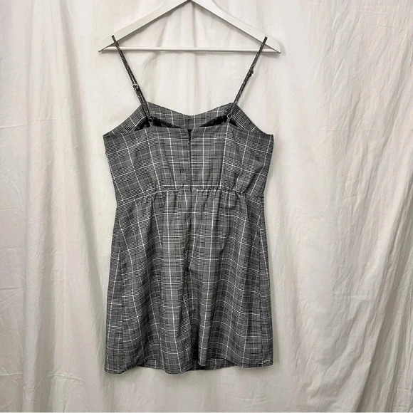 Faux Corset Houndstooth Dress Dark Academia Preppy Y2K Grunge 90’s - Picture 4 of 9